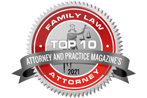 Family Law Attorney / Top 10 Attorney and Practice Magazine's - Badge